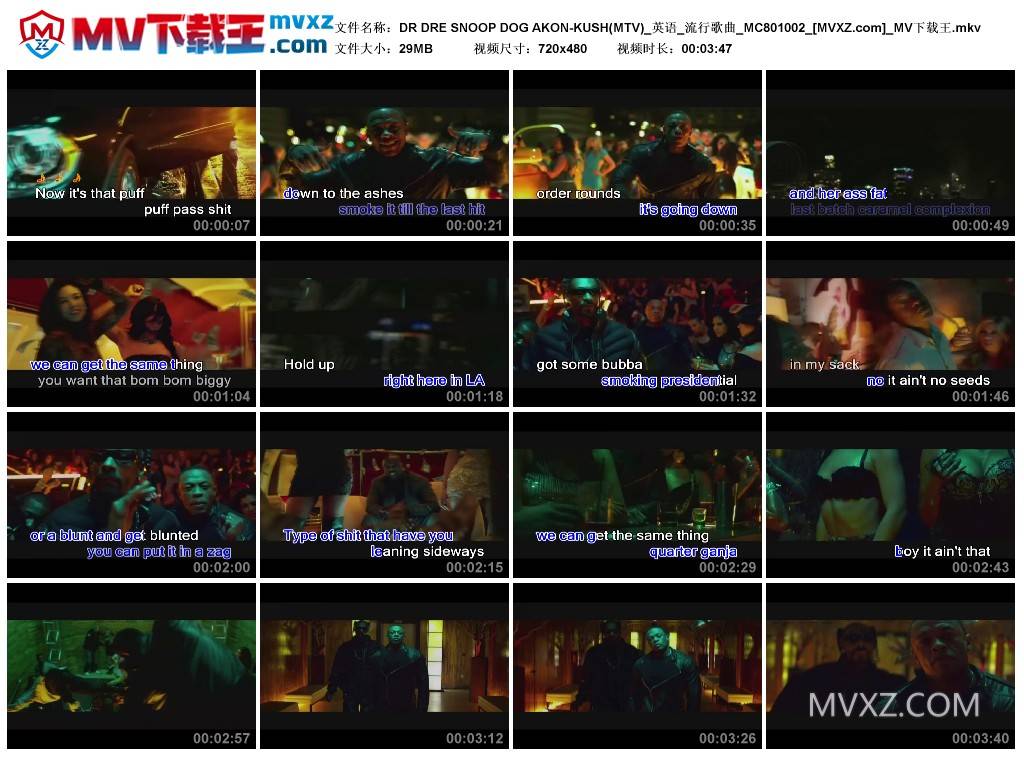 DR DRE SNOOP DOG AKON-KUSH(MTV)_英语_流行歌曲_MC801002